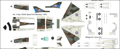 Squadron 3. Le schéma de camouflage est celui des Mirages libyens et égyptiens avec de nouvelles couleurs.