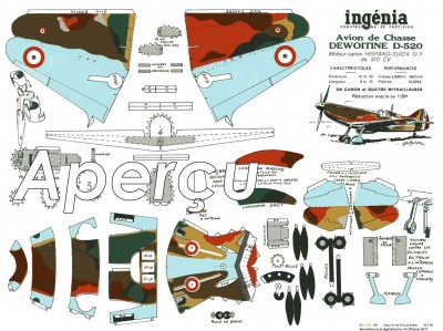 Dewoitine D520, planche Ingénia de 1941 (36,79x27,51cm)VECTOR.jpg