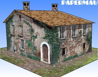An Old House in Tuscany Paper Model - by Papermau 01.JPG