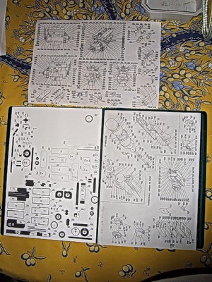 les deux page de diagrammes regroupés pour la boite de vitesse et le moteur + la page de pîèces pour la boite.