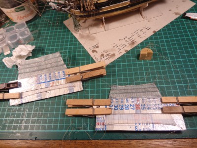 bandes de ris sur les huniers