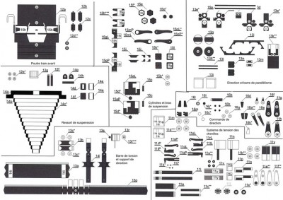 piéces - Train avant-Direction-systeme tendeur.jpg (157.43 Kio) Vu 4003 fois La commande de direction et le système de tension des chenilles feront l'objet du prochain post.