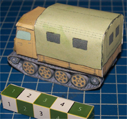 Raupen Schlepper Ost - Steyr
Le modÃ¨le au 1:72 e de S. Yoshioda. Je l'ai mis en couleurs via une copie d'Ã©cran, car le pdf d'origine est protÃ©gÃ©... C'est pas trÃ¨s grave, vu les erreurs de montage. Ca a Ã©tÃ© un de mes premiers papermodels. site : http://www.terra.dti.ne.jp/%7Eyoshidom/
Dans une collection au 1:72 e, il ne dÃ©pare pas trop...
