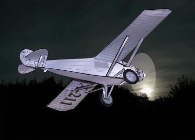 Spirit of St Louis
Un avion mythique, le premier Ã  traverser l'Atlantique le 21 mai 1927, pilotÃ© "en solitaire" par Charles Lindbergh.
L'avion Ã©tait un Ryan M-2 Ã©quipÃ© d'un moteur Wright J5. Le pilote n'avait pas de verriÃ¨re vers l'avant : un gros moteur en Ã©toile, mais surtout les rÃ©servoirs montÃ©s dans la partie supÃ©rieure de l'avion empÃ©chaient toute vison directe vers l'avant. Pour atterrir Lindbergh utilisait ... un pÃ©riscope !
Keywords: Le Spirtit of St Louis