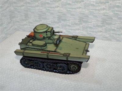 T-33 1/48e
Maquette au 1/48e du char amphibie soviÃ©tique T-33, qui fut Ã  l'origine des sÃ©ries T-37, T-38, T40 et des engins amphibies modernes de l'ArmÃ©e Rouge : PT-76, BMP, BMD, etc...
La maquette et en tÃ©lÃ©chargement sur ce site.
