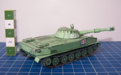 Char amphibie PT-76
Le char amphibie de reconnaissance soviÃ©tique des annÃ©es 50.
C'est le modÃ¨le de PaperTigerArmaments (dÃ©sormais payant) que j'ai complÃ¨tement refait : chenilles, tourelle, chassis, canon, dÃ©tails ...
