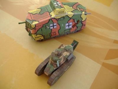 Char Renault FT-17 et A7V 1918
Tous les 2 au 1/72Ã¨me. J'ai crÃ©e les couleurs avec Paint pour le A7V
