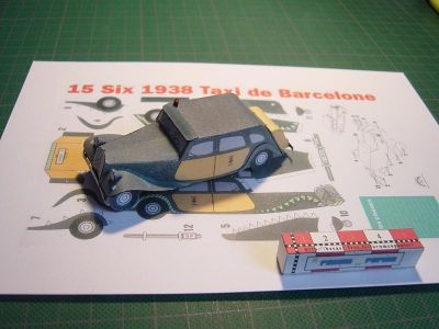Traction taxi de Barcelone de Jean Pierre GUILLOT
Sur papier bristol A5
