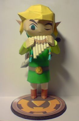 Link (Spirit tracks)
Le modÃ¨le de Liryn-83 avec ajout du socle et des laniÃ¨res sur la flute de Pan
