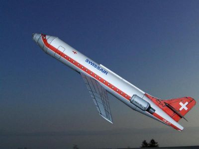Caravelle
Le premier avions commercial Ã  rÃ©action de la dÃ©funtes Swissair.

http://avions-papier.heb3.org/
