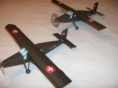 PC-6
Avions spÃ©cialisÃ© dans les dÃ©collages et atterrissages trÃ¨s courts. trÃ¨s rÃ©pandu dans les avions civils.

http://avions-papier.heb3.org/
