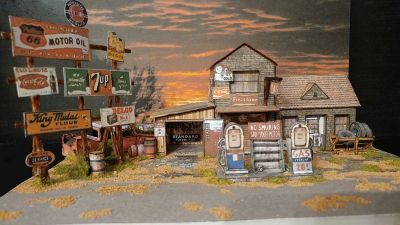 "Abandonned gas station"
Maquette réalisée à partir des planches de Papermau => http://papermau.blogspot.fr/
