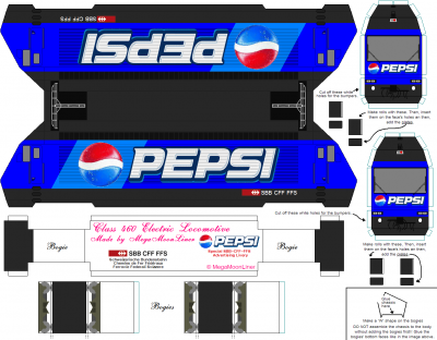 Class 460 en couleurs spéciales SBB CFF FFS &quot;Pepsi Advertising&quot;.