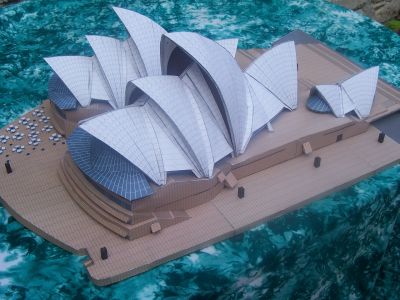 OpÃ©ra de Sydney
Un trÃ¨s beau rendu, comme toujours, la difficultÃ© rÃ©sidait comme d'habitude dans la toiture. Ce qui me rassure, apparemment ils ont eu tout autant de problÃ¨mes Ã  la construire Ã  l'Ã©poque.
