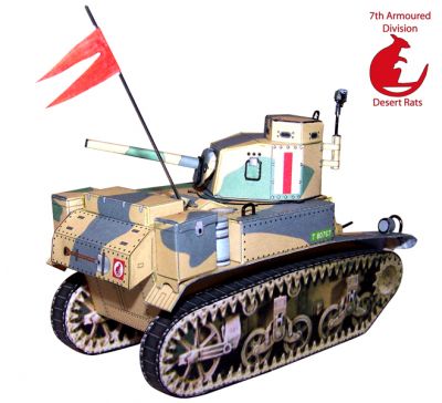 M3 Honey Stuart
Char lÃ©ger amÃ©ricain de 1942, dÃ©rivÃ© du M2A4, et livrÃ© Ã  plusieurs centaines d'exemplaires Ã  la Grande Bretagne pour rÃ©-Ã©quiper la 8th Army qui affrontait l'Afrika Korps. Le M3, surnommÃ© affectueusement 'honey' (chÃ©rie) pour sa fiabilitÃ©, est l'un des touts premiers blindÃ©s Ã©quipÃ©s d'une tourelle gyrostabilisÃ©e.  CaractÃ©ristiques : 12,7 tonnes, 250 Cv (moteur Continental 7 cylindres en Ã©toile), 60 Km/h, 1 canon de 37 mm, 3 mitrailleuses de 7,62 mm, 4 hommes d'Ã©quipage.
Keywords: M3 Honey Stuart