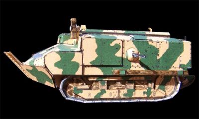 Le char Schneider CA-1 de 1916
Un modÃ¨le de Wayne Mc Cullough au 1:72e.
Le tout premier char franÃ§ais opÃ©rationnel, engagÃ© notamment Ã  Berry-au-Bac. Un modÃ¨le assez coton Ã  assembler, un vrai "piÃ¨ge Ã  obus" avec des formes avant qui mettent les nerfs au supplice.
De plus, on peut regretter l'absence de tout marquage, mais depuis, Wayne a sorti 2 autres machines avec des robes et des marquages corrects.

Keywords: Schneider CA-1