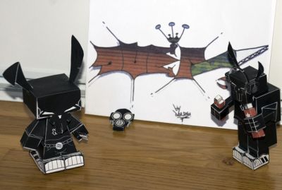 deux lapins graffeurs :D (et le masque en arriere plan)
